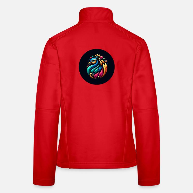 Pfau bunt Logo Frauen Softshelljacke
