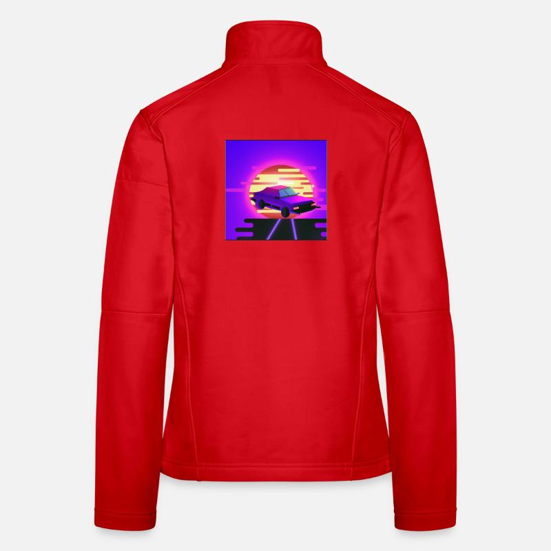 Voiture Retrowave/vaperwave. Veste en tissu softshell Femme