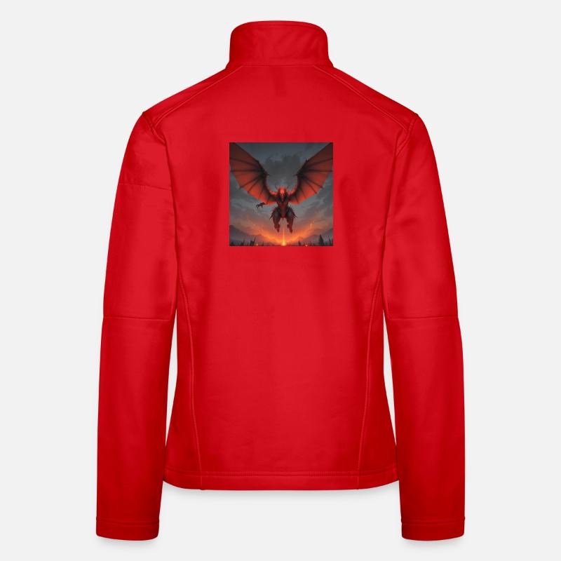 Rotdrache im Lavastrom Frauen Softshelljacke