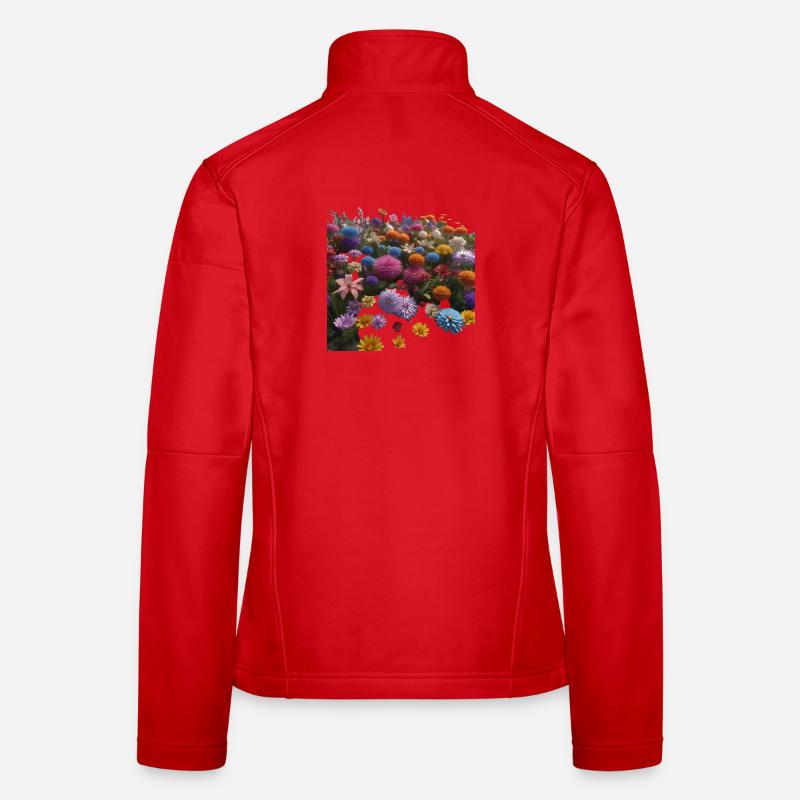 Bunte Blumen Frauen Softshelljacke