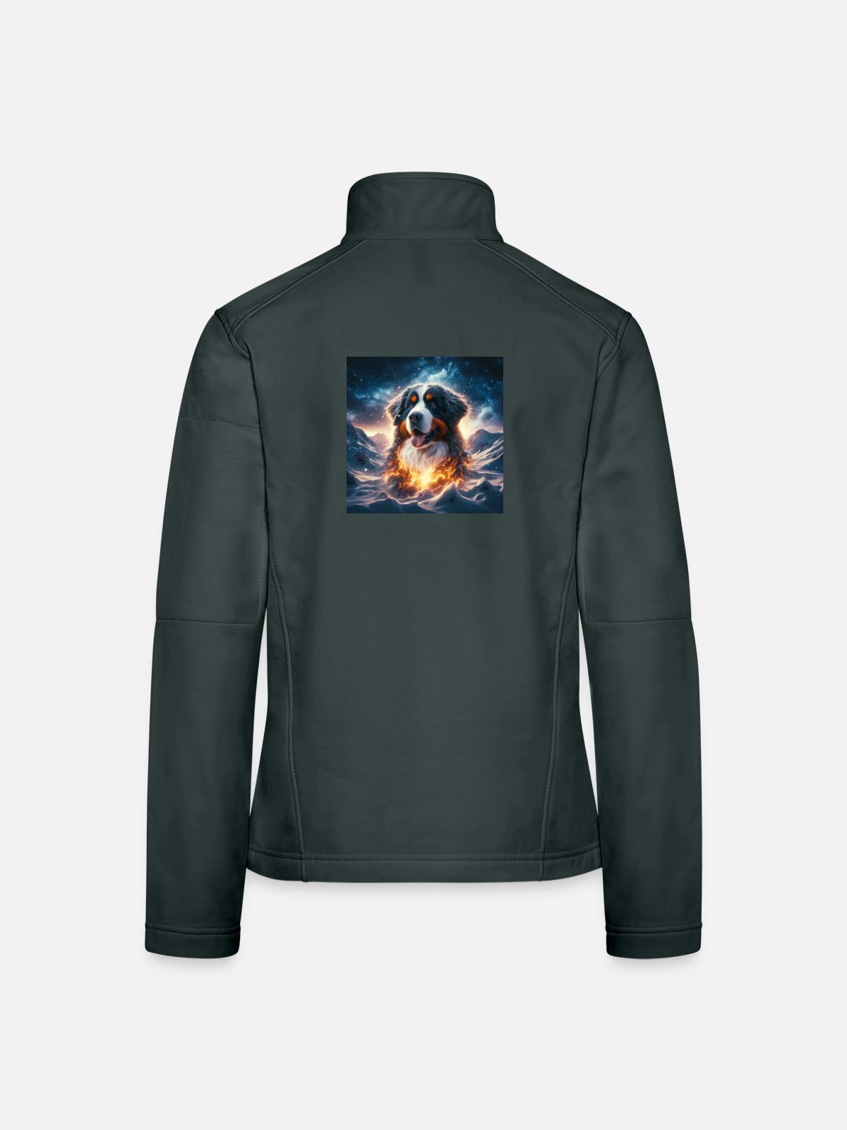 Berner Sennenhund - Frauen Softshelljacke - Rot - Hinten