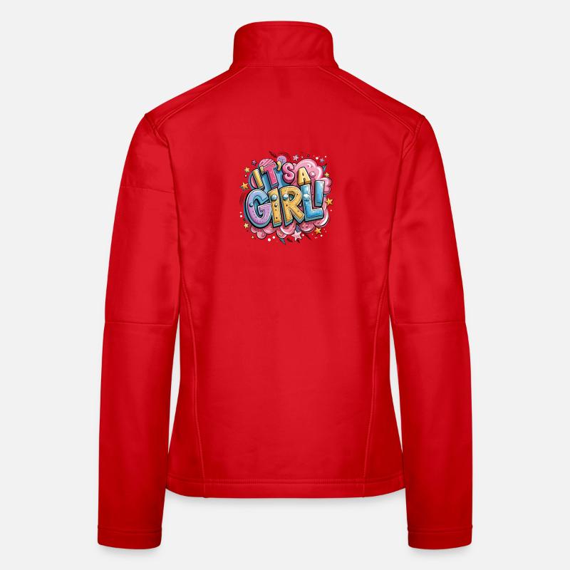 Colorful cartoon trophy with text design Women's Softshell Jacket