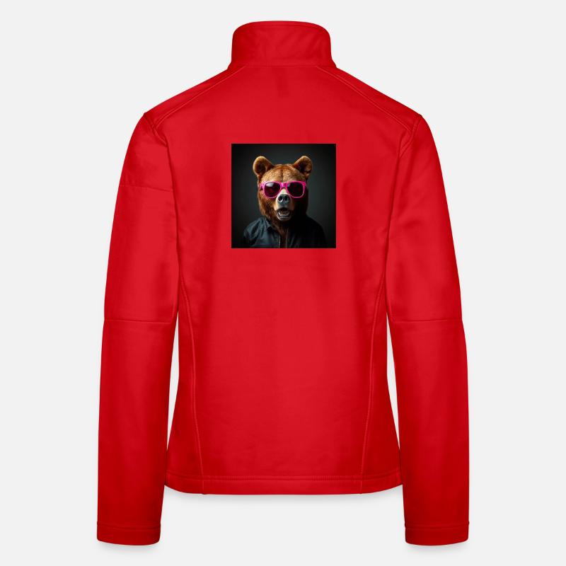 Ours brun rock n roll Veste en tissu softshell Femme