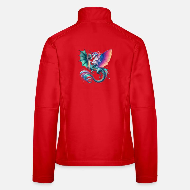 Regenbogen Drachen EInhorn Fusion Frauen Softshelljacke