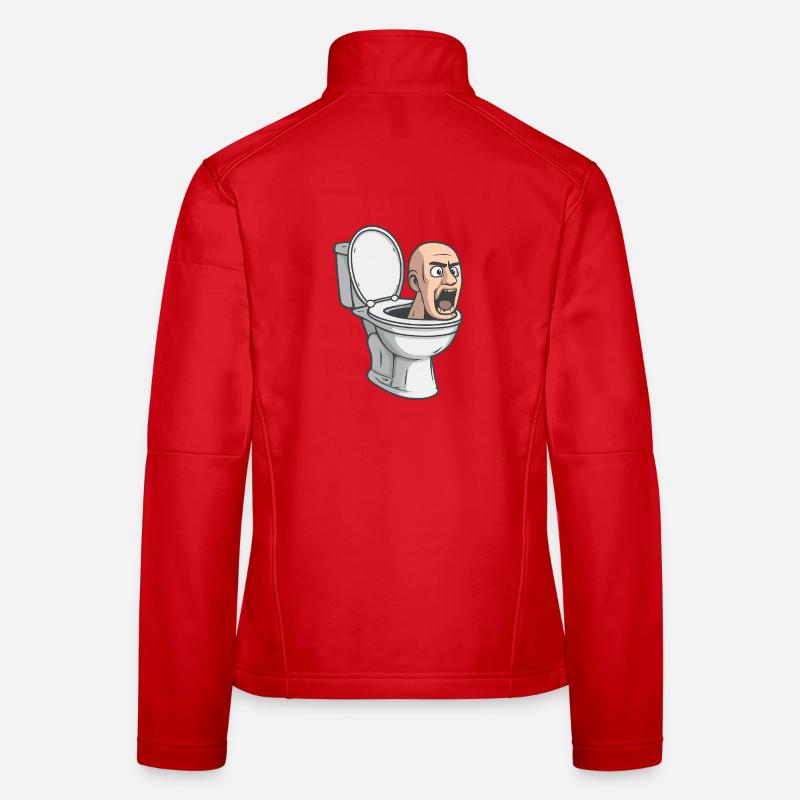 Mème de tête de toilette - Conception parodique virale Veste en tissu softshell Femme