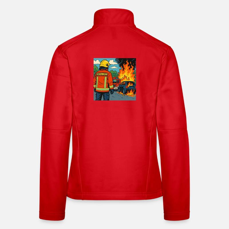 Brandbekämpfer Cartoon Einsatz Frauen Softshelljacke