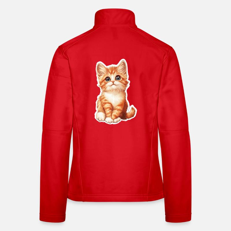 Chaton mignon Veste en tissu softshell Femme