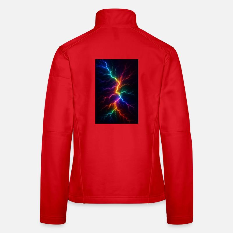 Orage d’éclairs arc-en-ciel Veste en tissu softshell Femme