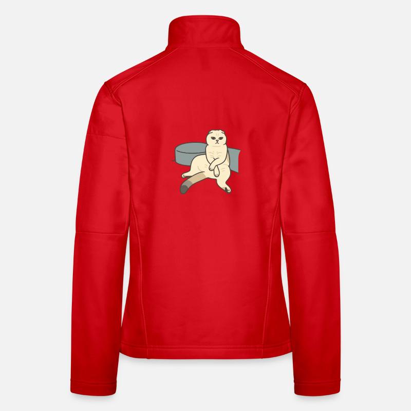 Chaton pli écossais évaluant la vue Veste en tissu softshell Femme
