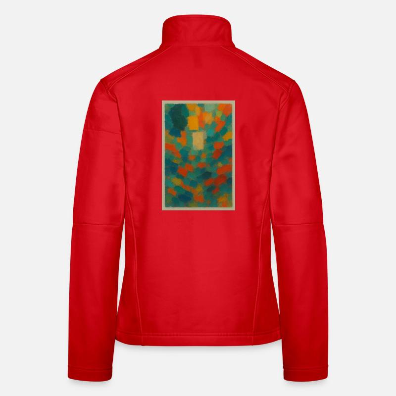 Abstract play of colors on canvas - Women's Softshell Jacket - red