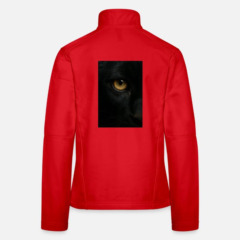 Mystischer Schwarzer Panther Blick Frauen Softshelljacke