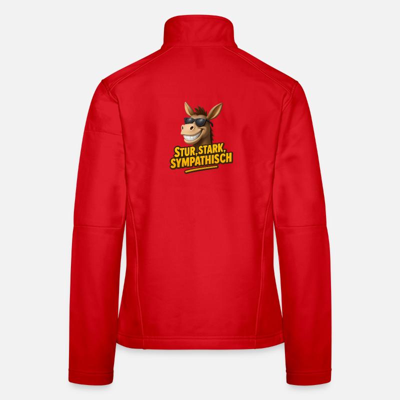 Lässiges Eselfreund-Design mit Sonnenbrille 3D - Frauen Softshelljacke - Rot