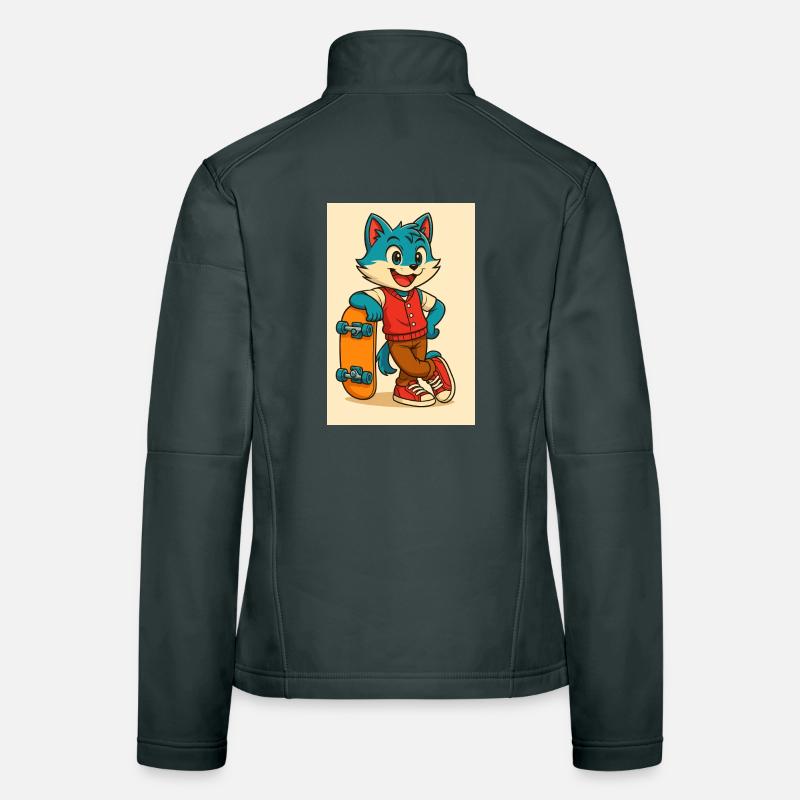 Scooter Fox mit Skateboard Frauen Softshelljacke