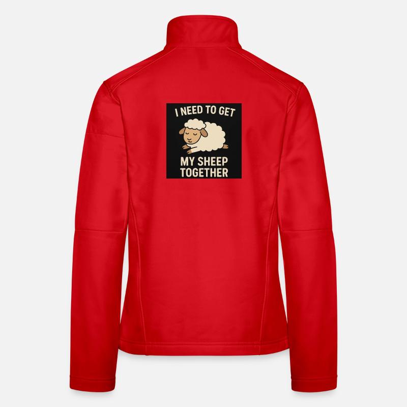 Schäfchen Zusammenbringen Spruch - Frauen Softshelljacke - Rot
