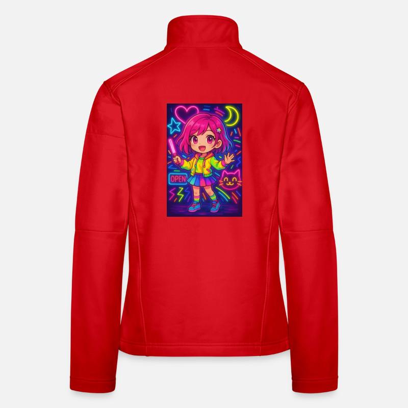 Neon Chibi Magic – Bunte Anime-Energie Frauen Softshelljacke