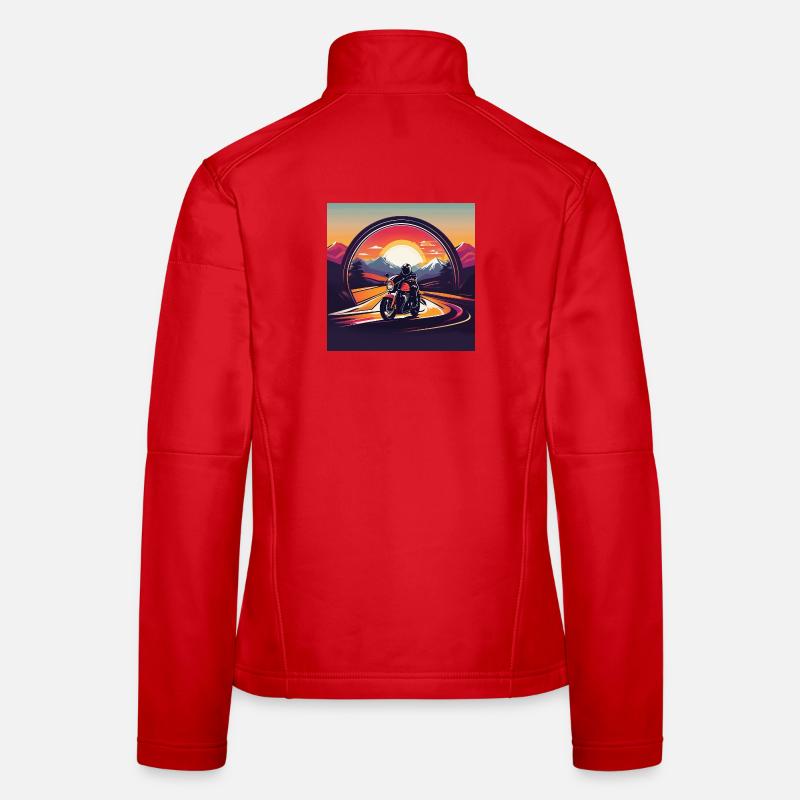 Motorcycle design in the sunset - Women's Softshell Jacket - red