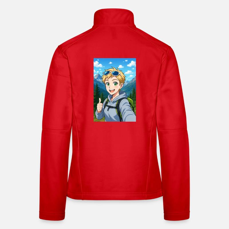 Animiertes Bergwanderer-Abenteuer Frauen Softshelljacke