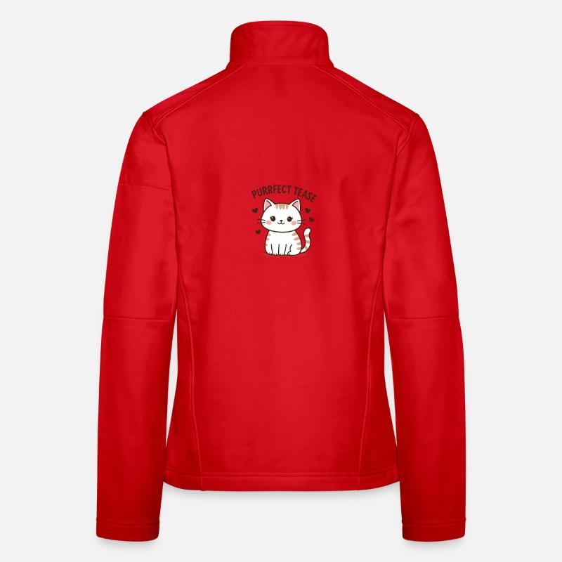 Mignon chat taquiner Slogan - Veste en tissu softshell Femme - rouge