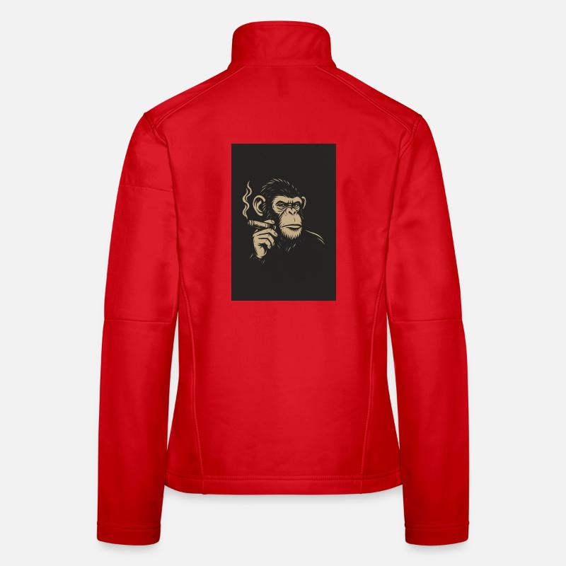 Monkey with Cigars Art Print Women's Softshell Jacket