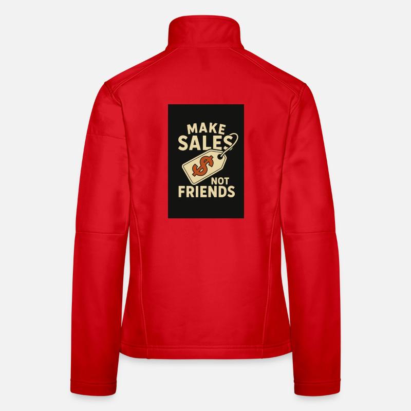 Faites des ventes pas des amis Conception de t-shirt Veste en tissu softshell Femme