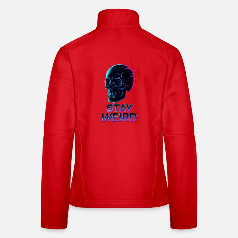 Stay Weird Neon Schädel - Frauen Softshelljacke - Rot