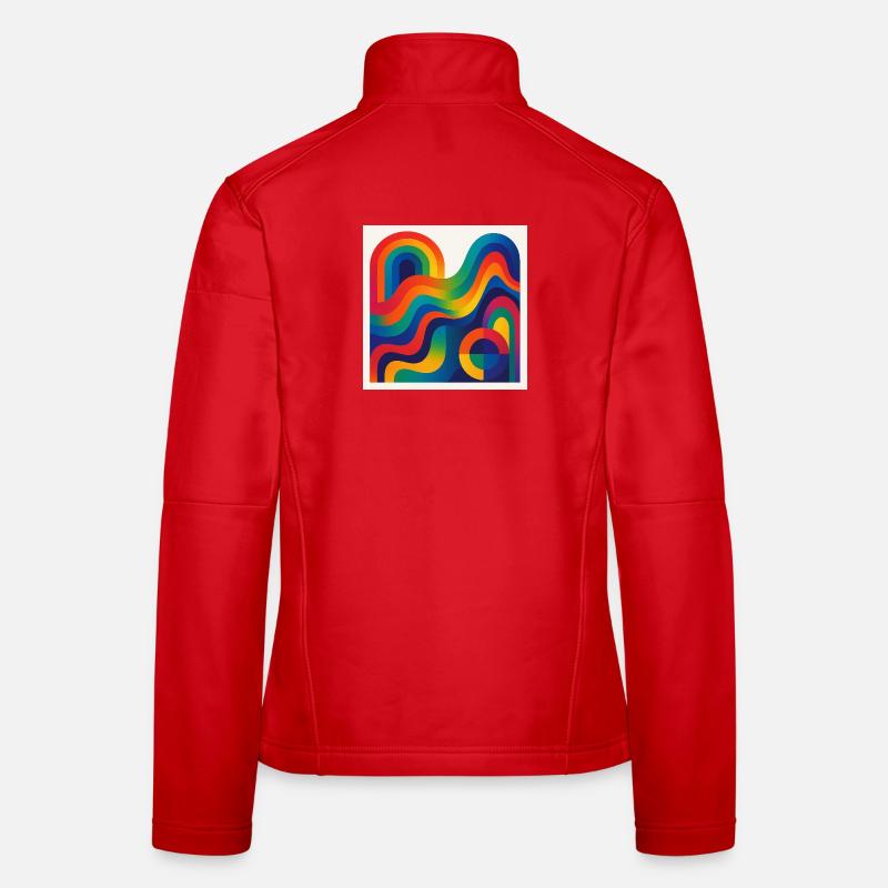 Regenbogenwellen Farbkunst Frauen Softshelljacke