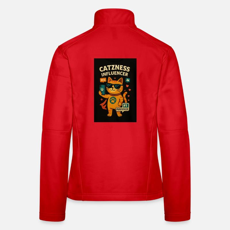 Chat influenceur avec lunettes de soleil Veste en tissu softshell Femme