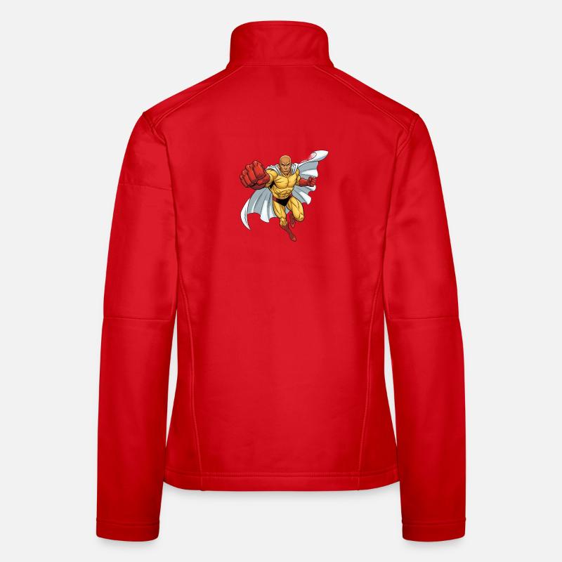 Supperheld Held Kraftsprung ohne Haare mit Glatze Frauen Softshelljacke