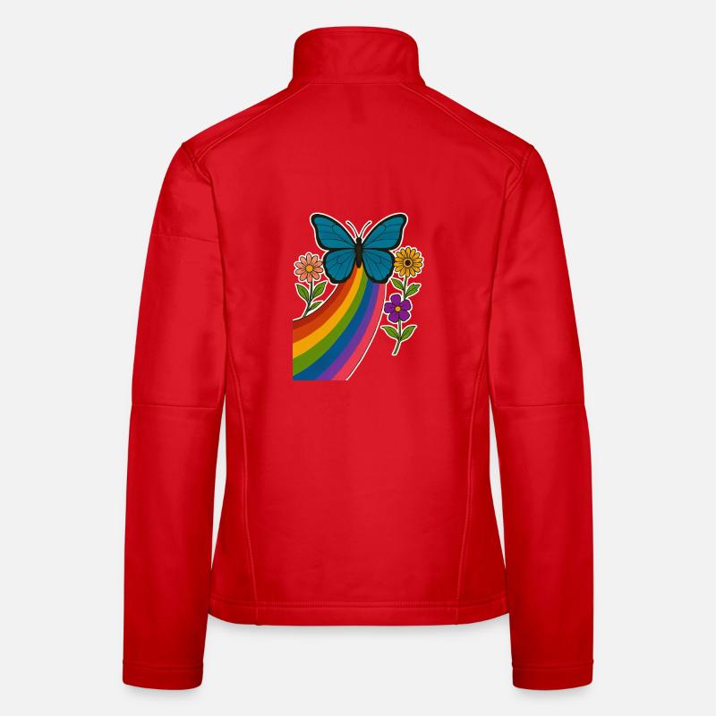 Regenbogen Schmetterling Frauen Softshelljacke