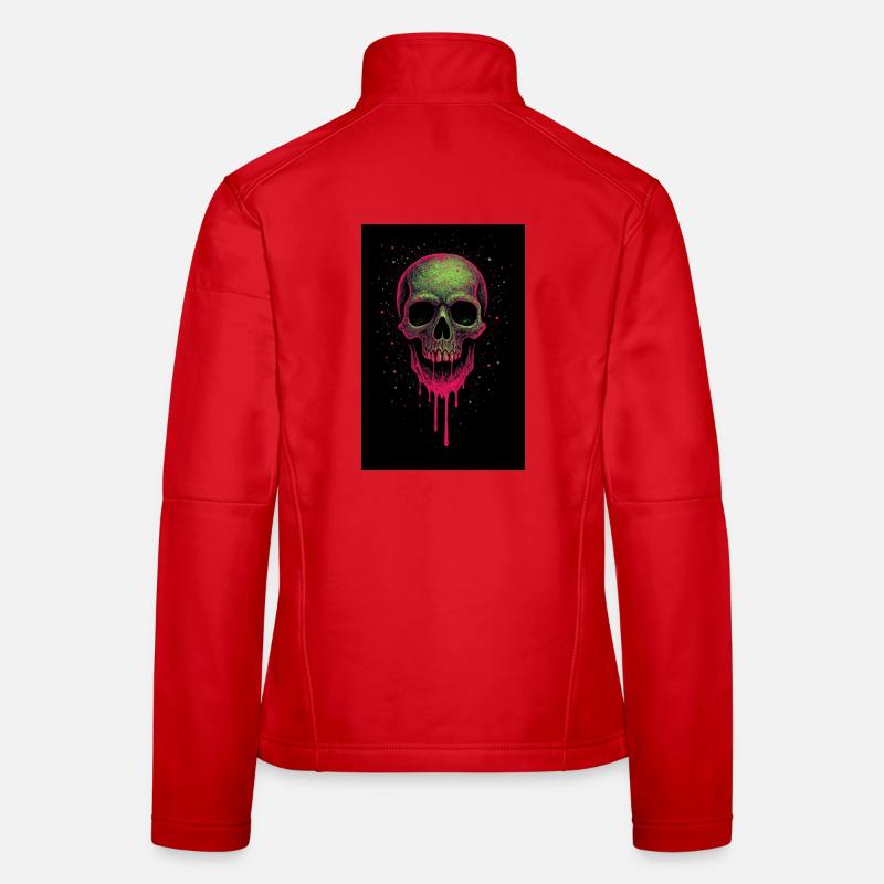 Deathhead – Psychedelischer Neonschädel Frauen Softshelljacke