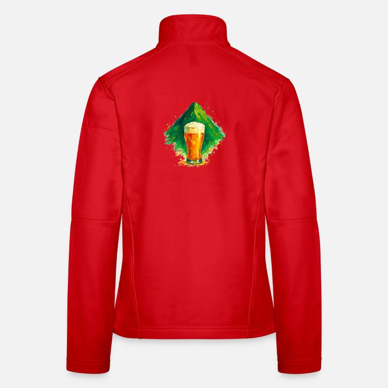 Beer in the mountain panorama Women's Softshell Jacket
