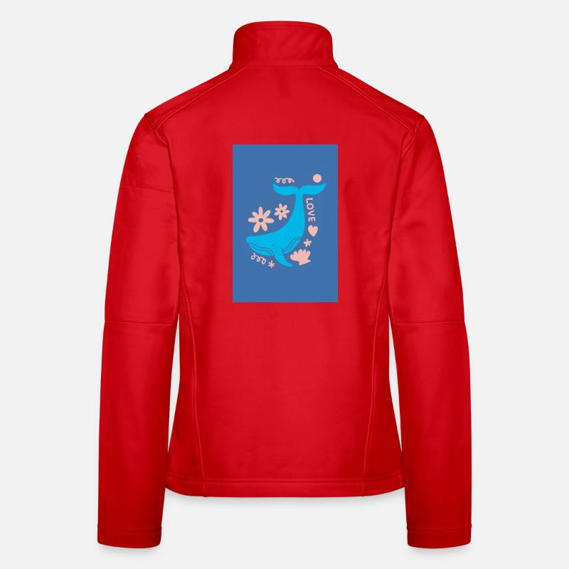 Walschwanz Blumige Liebe - Frauen Softshelljacke - Rot
