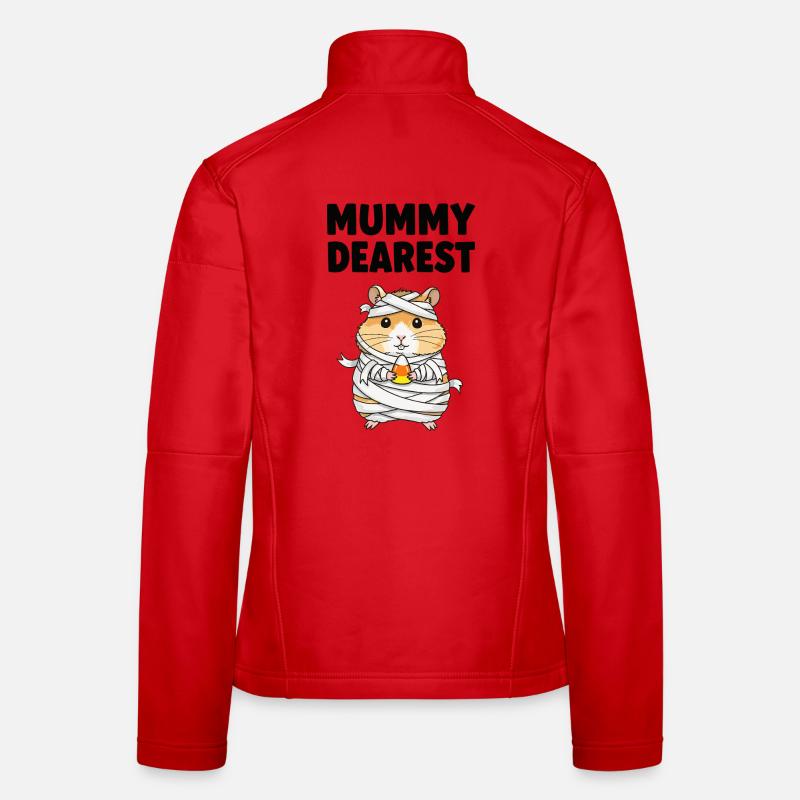 Mummy Dearest Hamster with Candy Corn Women's Softshell Jacket