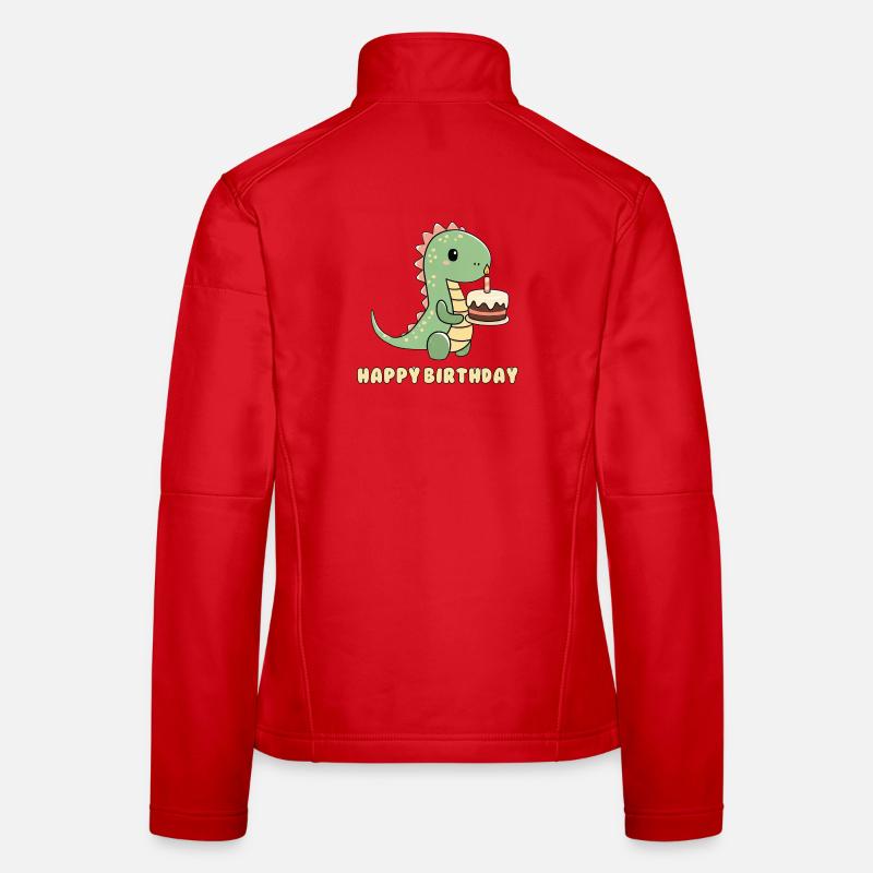 Dino mit einer Geburtstagstorte  Frauen Softshelljacke