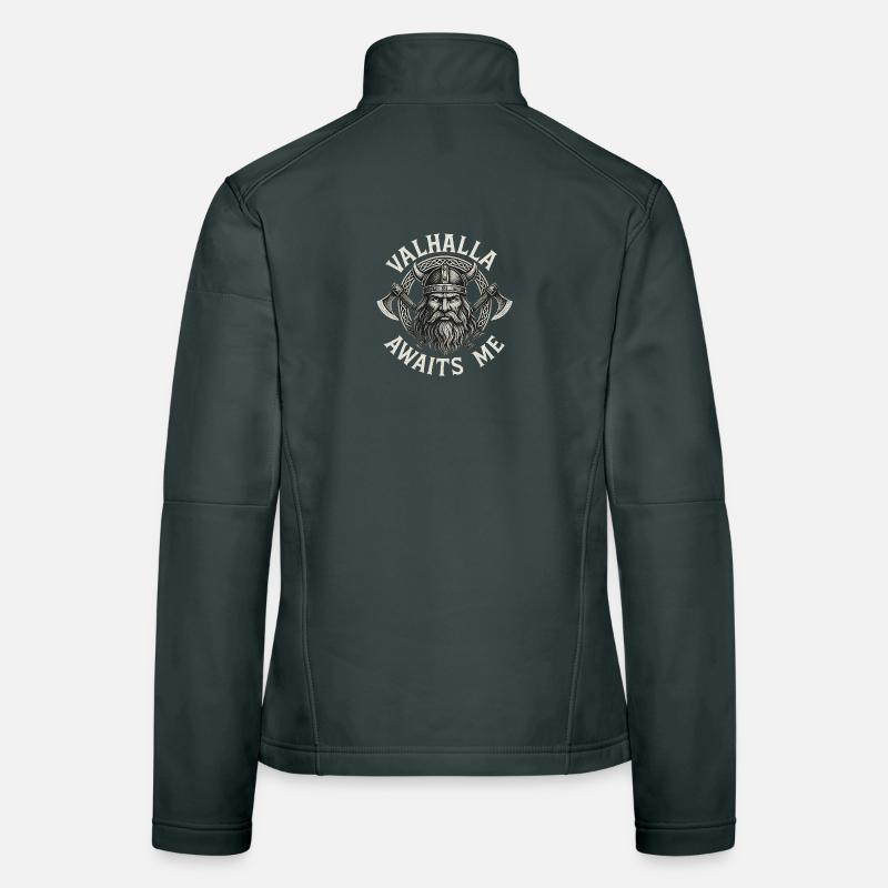 Valhalla m’attend Viking Odin Thor guerrier Veste en tissu softshell Femme