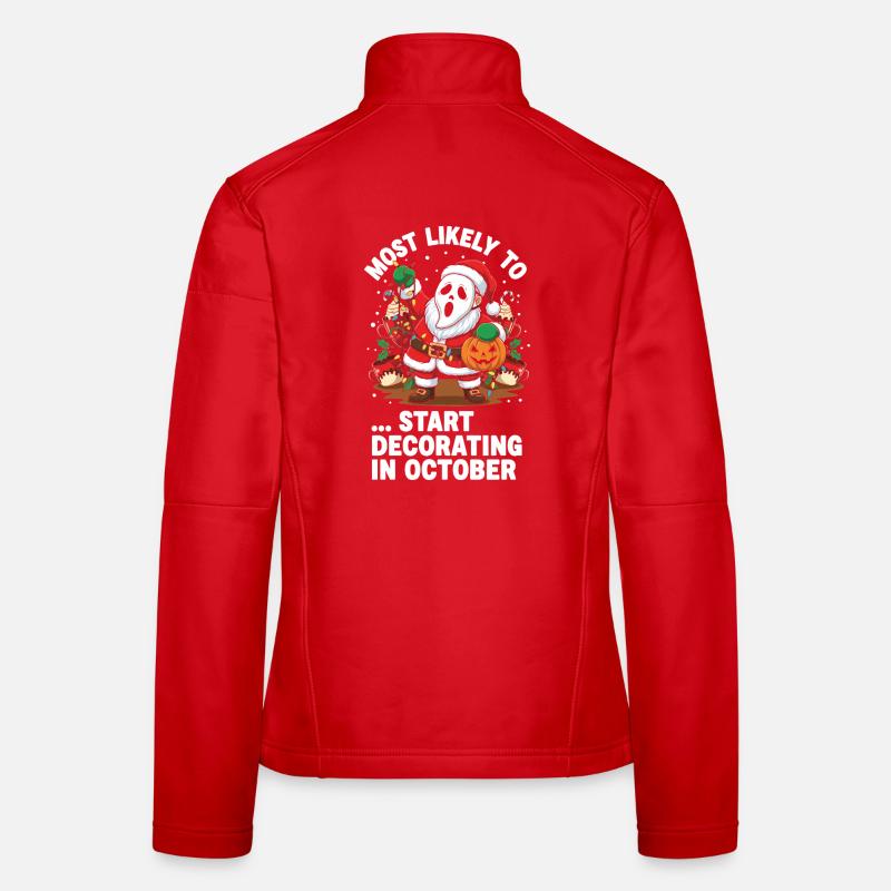 Décoration de Noël anticipée en octobre Veste en tissu softshell Femme