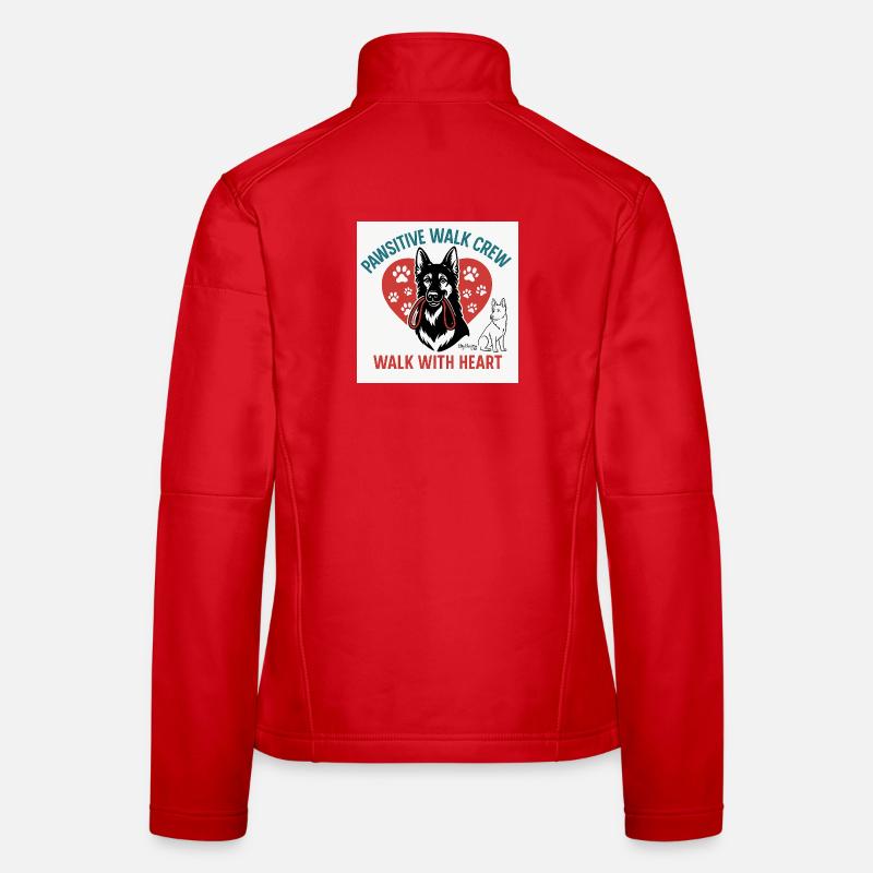 Pawsitive Walk Crew Herzpfoten - Frauen Softshelljacke - Rot