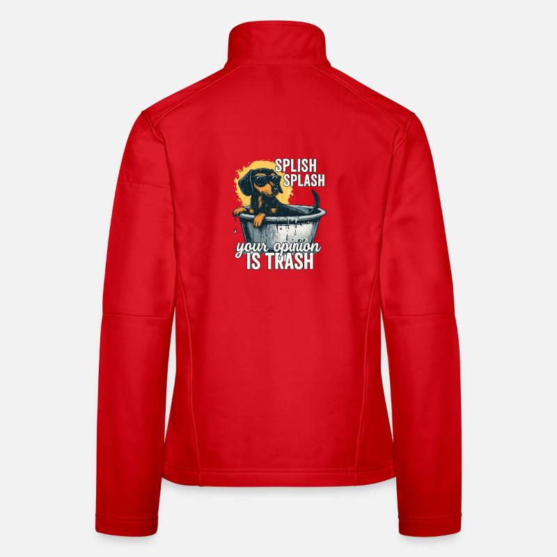 Splish Splash Meinung ist Müll Dackel - Frauen Softshelljacke - Rot