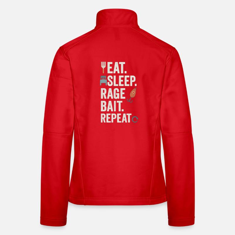 Manger Sleep Rage Bait Répéter, Mème drôle Veste en tissu softshell Femme