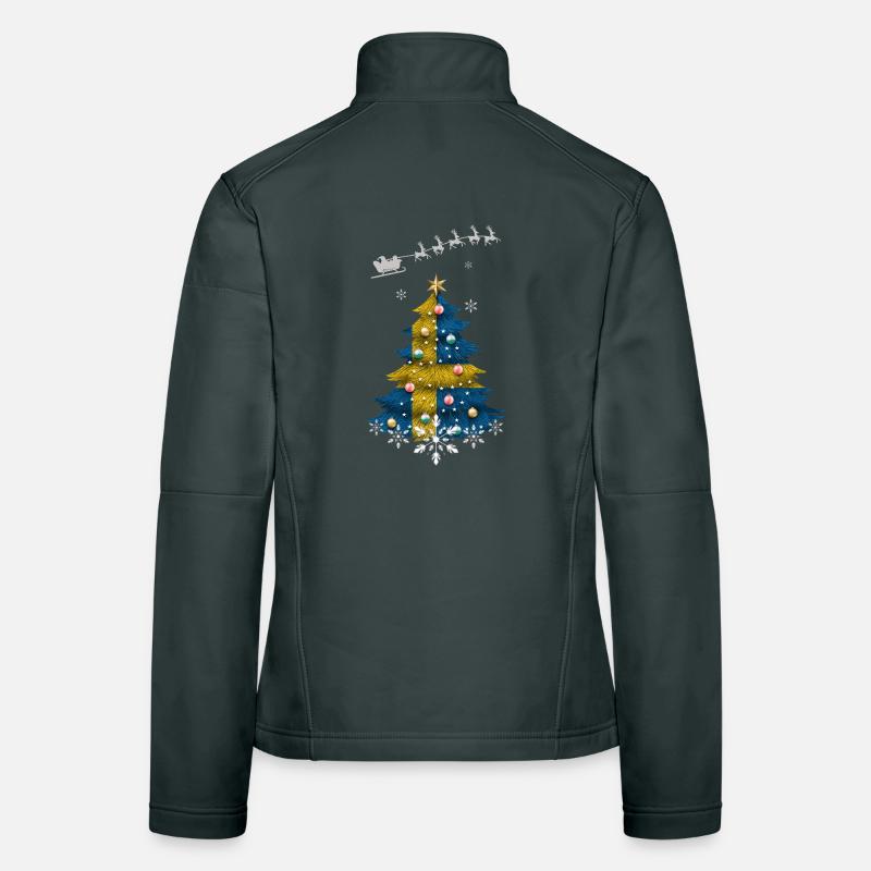 Sapin de Noël avec drapeau de la Suède Veste en tissu softshell Femme
