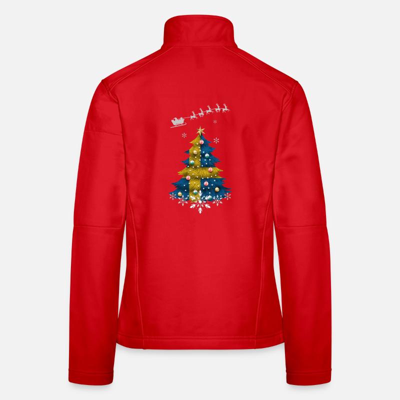Weihnachtsbaum mit Schweden-Flagge Frauen Softshelljacke