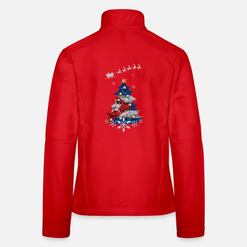 Weihnachtsbaum mit Kuba-Flagge Frauen Softshelljacke