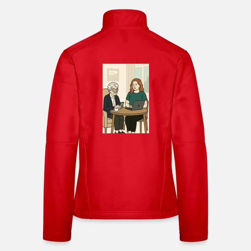 Generationen am Tisch mit Technik Frauen Softshelljacke