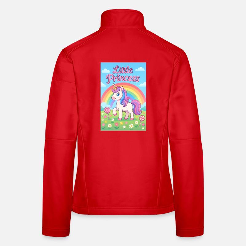 Kleines Regenbogen-Einhorn Frauen Softshelljacke