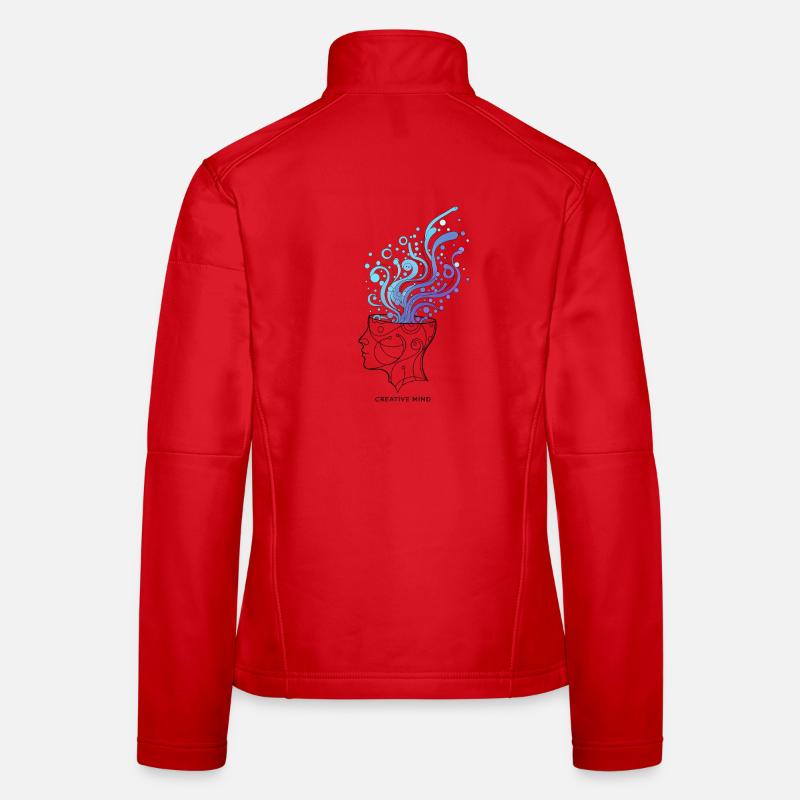 Creative Mind – Abstract Brain Illustration - Women's Softshell Jacket - red