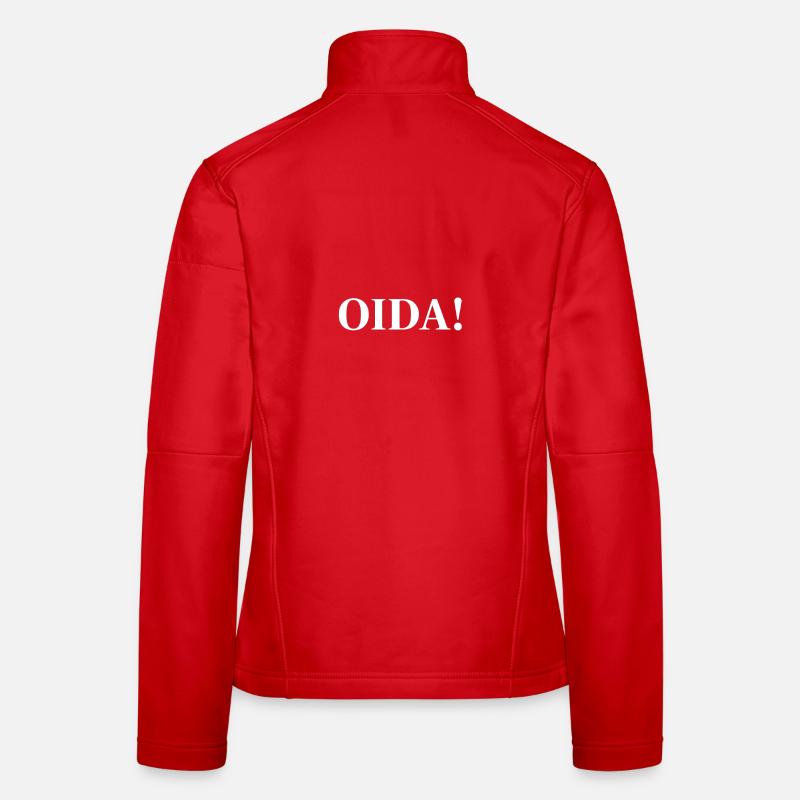 OIDA! Kontrast-Statement Frauen Softshelljacke