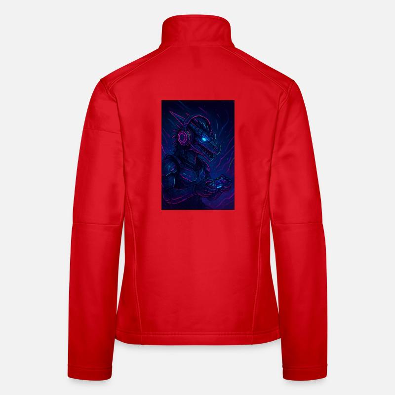 Neon Drachen Gamer - Frauen Softshelljacke - Rot