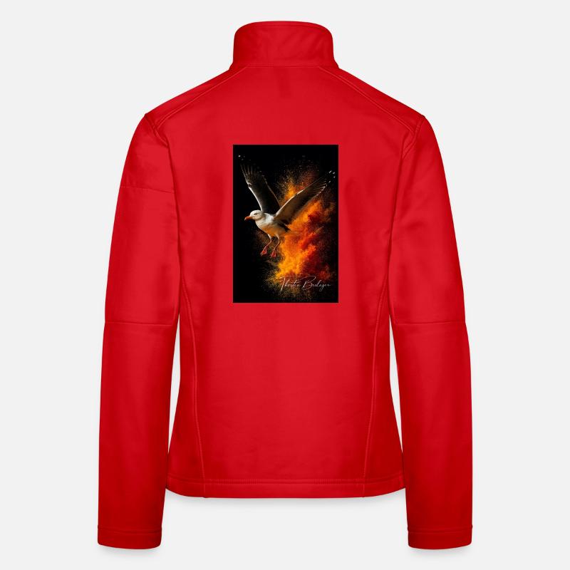 Vol de mouette devant la poussière de feu Veste en tissu softshell Femme