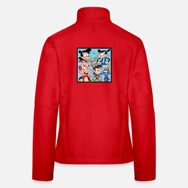 Collage Comics Multicolore Retro Veste en tissu softshell Femme