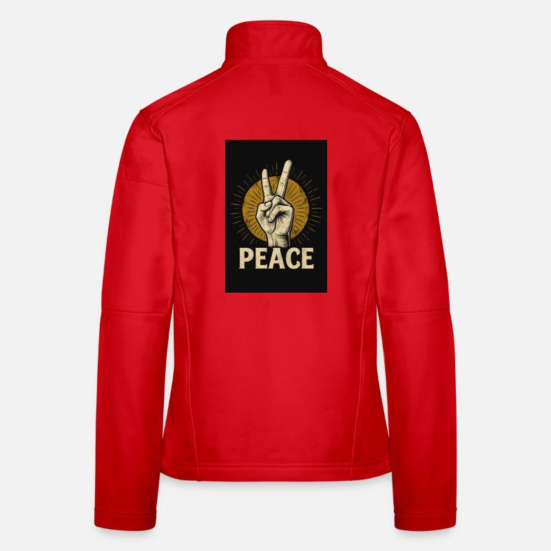 Peace Hand Retro Design Women's Softshell Jacket